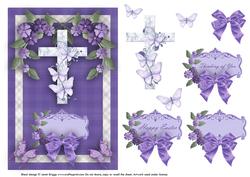 Easter Cross or Sympathy Card Front & Decoupage