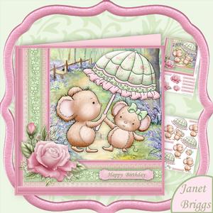 Parasol Mice 7.5 x 7.5 Mini Kit and Decoupage