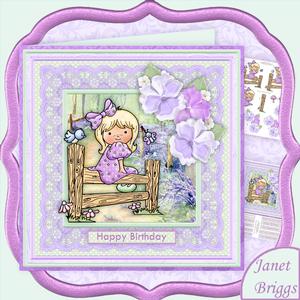 Off for a Walk 8x8 Mini Kit & Decoupage Female Birthday