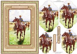 The Jockey Horse Racing Card Topper & Pyramage