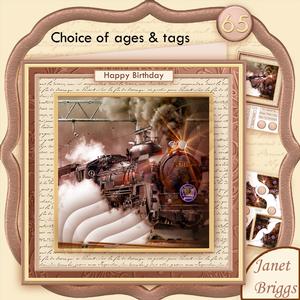 Steam Train 8x8 Mini Kit & Pyramage with Birthday Ages