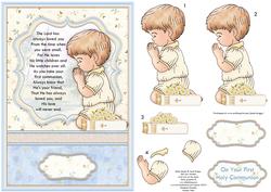 Communion Boy Prayer Card Topper & Decoupage