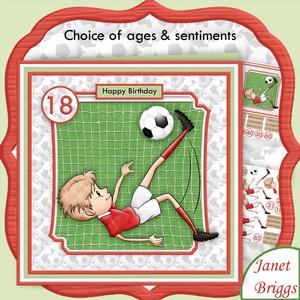 Football Back of the Net 8x8 Male Mini Kit Ages & Decoupage