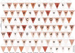 Alphabet Bunting Brown Letters Numbers & Blanks