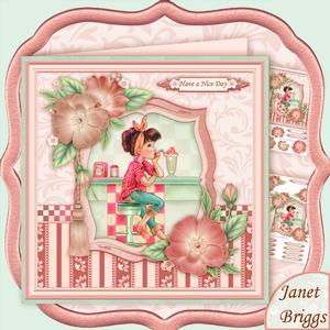 Retro Diner Have a Nice Day 8x8 Mini Kit & Decoupage