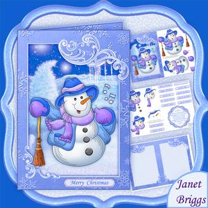 Singng Snowman Christmas Topper Decoupage Insert Mini Kit