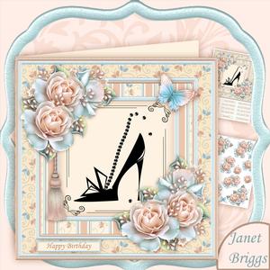 Stylish Shoe & Roses 8x8 Mini Kit & Decoupage