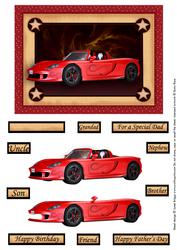 Sports Car Decoupage Father's Day Male Birthday