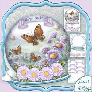 Paperweight Daisies & Butterflies Shaped Birthday Mini Kit