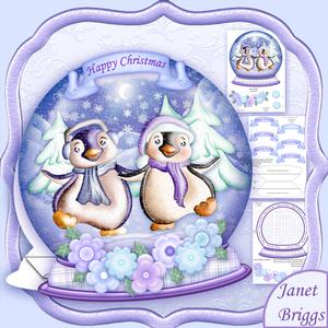 Christmas Snow Globe Flakey Friends Shaped Card Mini Kit