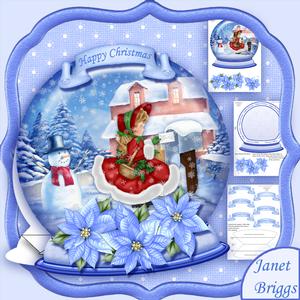 Christmas Snow Globe Posting Cards Shaped Card Mini Kit