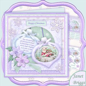 Christmas Baubles Santa's Nap 8x8 Mini Kit & Decoupage