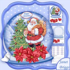Christmas Snow Globe Santa & Tree Shaped Card Mini Kit