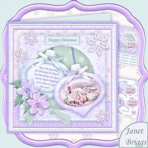 Christmas Baubles Winter Church 8x8 Mini Kit & Decoupage