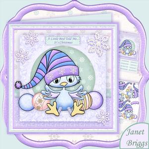A Little Bird Told Me It's Christmas 8x8 Decoupage Mini Kit