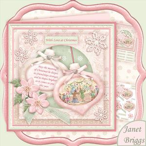 Christmas Baubles Christmas Shopping Decoupage 8x8 Mini Kit