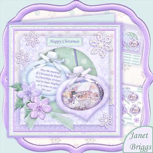 Christmas Baubles Snowman in Garden 8x8 Mini Kit & Decoupage