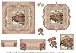 Vintage Lace Framed Roses Toppers & Decoupage