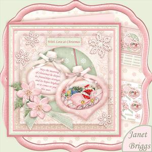 Christmas Baubles Santa's Sleigh 8x8 Mini Kit & Decoupage