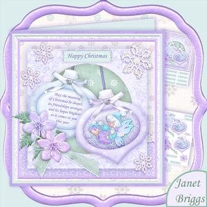 Christmas Baubles Frosty Fairy Decoupage 8x8 Mini Kit