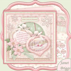 Christmas Baubles Pink Wonderland 8x8 Mini Kit & Decoupage