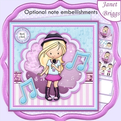 You Rock Girl 8x8 Singing Girl Mini Kit & Decoupage