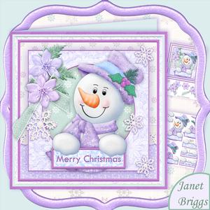Shabby Chic Snowman 8x8 Christmas Mini Kit & Decoupage