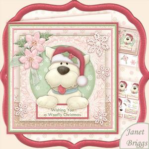 Shabby Chic Christmas Westie Dog 8x8 Mini Kit & Decoupage
