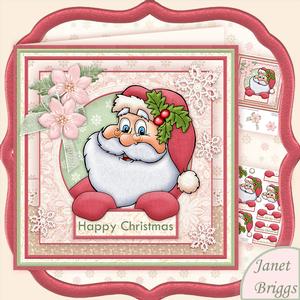 Shabby Chic Christmas Santa 8x8 Mini Kit & Decoupage