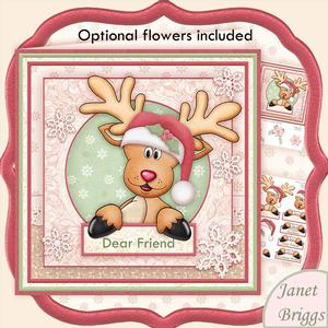Sabby Chic Rudolf 8x8 Christmas Mini Kit Optional Flowers