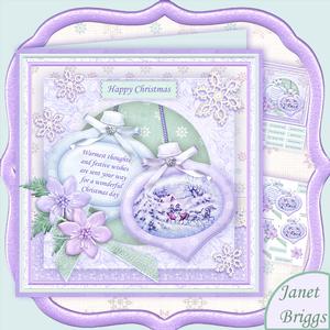Christmas Baubles Sleigh Ride Decoupage 8x8 Mini Kit