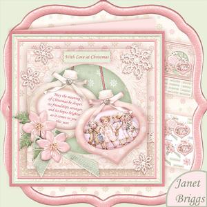 Christmas Baubles Vintage Children 8x8 Mini Kit & Decoupage