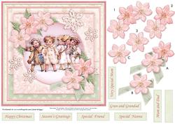 Christmas Vintage Children 7x7 Quick Card Topper & Decoupage