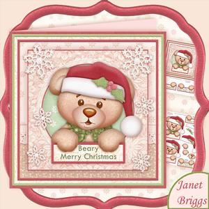 Shabby Chic Beary Merry Christmas 8x8 Mini Kit & Decoupage