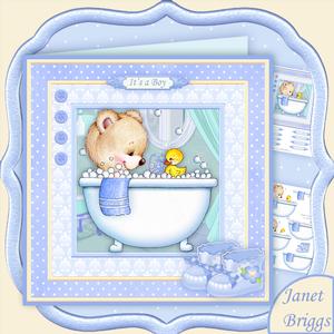 Baby Boy Bubble Time 8x8 Decoupage Mini Kit