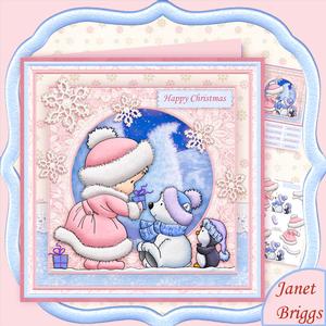Waiting in Line Christmas 8x8 Mini Kit & Decoupage