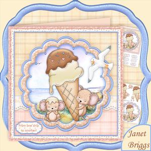 Ice Cone Mice Humorous Big Drip 7.5 Mini Kit & Decoupage