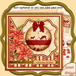 Reindeer Bauble & Poinsettia 7.5 Christmas Mini Kit