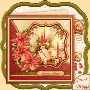 Christmas Candles & Poinsettia 7.5 Decoupage Mini Kit