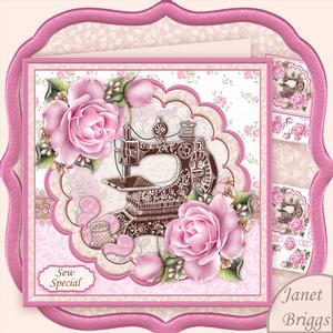 Sew Special Vintage Sewing Machine 8x8 Decoupage Mini Kit