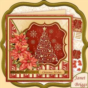 Christmas Tree & Poinsettia 7.5 Decoupage Mini Kit