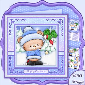 Christmas Candy Star Ted 7.5 Mini Kit with Decoupage