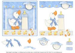 Baby Boy - Cute Duckling - Topper & Decoupage