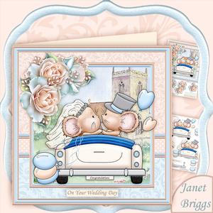 Congratulations Mice 8x8 Wedding Day Mini Kit & Decoupage