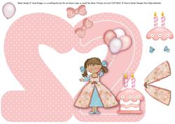 2 Today Little Princess Birthday Shape Card