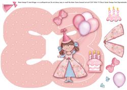 3 Today Little Princess Shaped Birthday Card