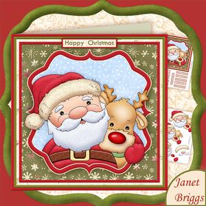 Santas Buddy Christmas 7.5 Decoupage Mini Kit