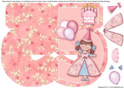 5 Today Little Princess Birthday Shaped Card