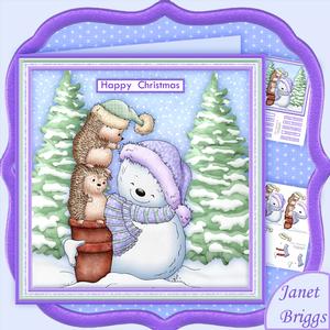 Warm & Cosy Hedgehog Christmas 7.5 Decoupage Mini Kit