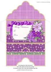 Lilac Poinsettia Christmas Money Wallet Voucher Envelope